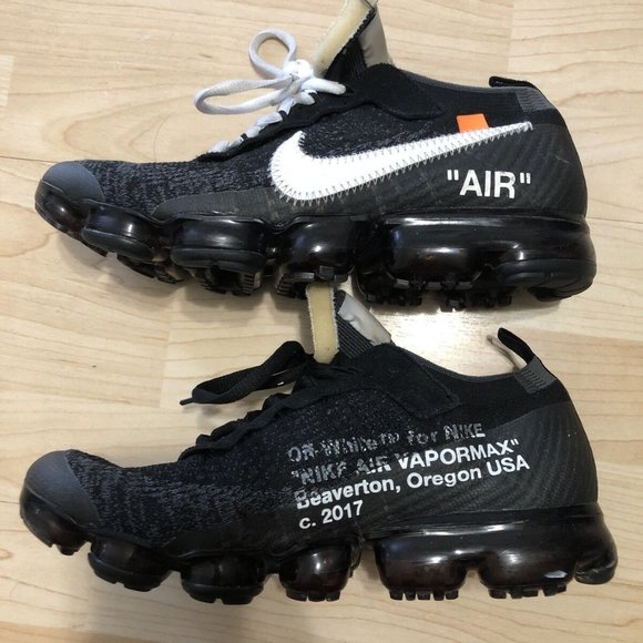 Nike Air VaporMax x OFF-WHITE The Ten 2017 Black White OW running Shoes Size 9